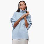 Women's Knitted Sweater with Round Neckline and Ribbed Cuffs - Image 6