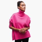 Women's Knitted Sweater with Round Neckline and Ribbed Cuffs - Image 2