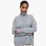 Women's Knitted Sweater with Round Neckline and Ribbed Cuffs - Image 4