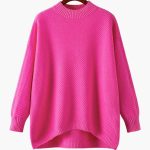 Women's Knit Sweater with Round Neckline and Ribbed Surface - Image 2