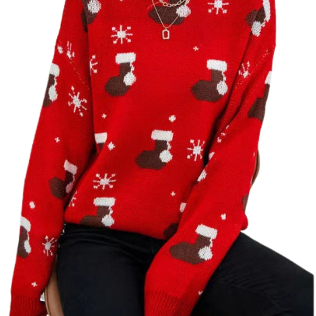 DamenStrickpullovermitRundhalsausschnittundWellenstruktur_1_6810f444-8160-4183-9712-ee43a1561e93.jpg Women's Knit Sweater with Round Neck and Wave Structure - Image 1