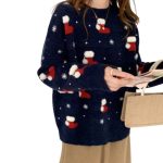 Women's Knit Sweater with Round Neck and Wave Structure - Image 2