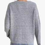 Women's Knit Sweater with Slit Neckline - Image 5
