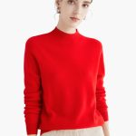 Women's Knitted Sweater with Stand-Up Collar