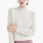 Women's Knitted Sweater with Stand-Up Collar - Image 4