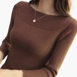 Women's Knit Sweater with Long Sleeves - Image 2