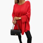 Women's Oversized Knit Sweater with Loose Fit and Round Neck - Image 5