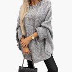 Women's Oversized Knit Sweater with Loose Fit and Round Neck - Image 2