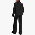 Women's Knit Sweater and Pants Set with Ribbed Design - Image 2