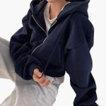 Women's Hoodie Sweatshirt with Zipper - Image 2