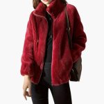Women's Teddy Coat with Front Zipper and Adjustable Hem - Image 5