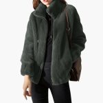 Women's Teddy Coat with Front Zipper and Adjustable Hem - Image 6