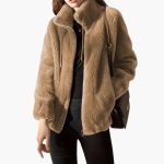 Women’s Teddy Coat with Zipper and Drawstring - Image 2