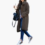 Women's Teddy Fur Coat Long with Wide Collar and Structured Surface - Image 5