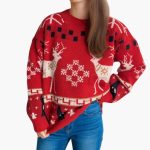 Women's Christmas Sweater with Round Neck and Oversized Fit - Image 3