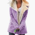 Women's Winter Jacket with Front Zipper and High Collar - Image 6