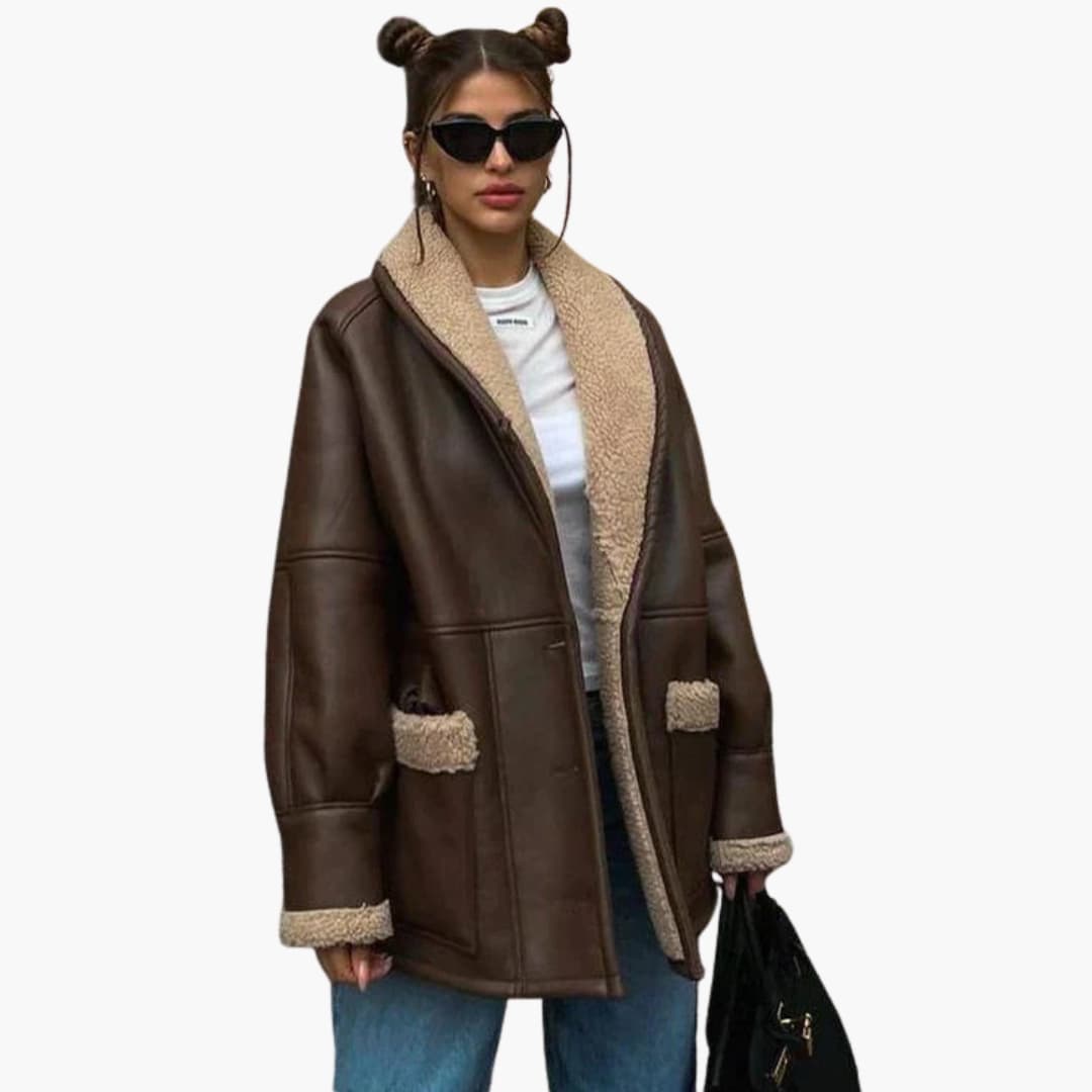 DamenWinterjackemitGurtelundFronttaschen_2.jpg Women's Winter Jacket with Belt and Front Pockets - Image 1