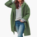 Women's Long Winter Coat with Buttons and Pockets - Image 2