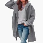Women's Long Winter Coat with Buttons and Pockets - Image 4