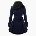 Women's Winter Coat with Belt and Button Closure - Image 3