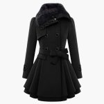 Women’s Winter Coat with Buttons and Belt - Image 2