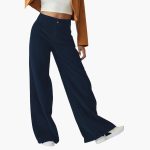 Women's Pants with Waistband and Wide Legs - Image 3