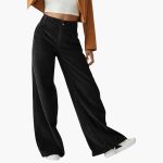 Women's Pants with Waistband and Wide Legs