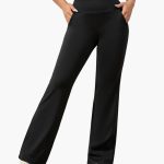 Women's Pants with Elastic Waistband and Flared Leg