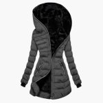 Women’s Jacket with Asymmetrical Zipper and Hood - Image 4