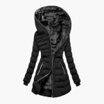 Women’s Jacket with Asymmetrical Zipper and Hood - Image 5