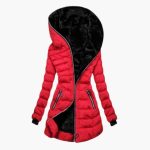 Women’s Jacket with Asymmetrical Zipper and Hood - Image 2