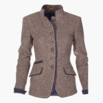 Women's jacket with stand-up collar and flap pockets