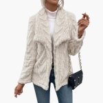 Women's Jacket with Open Front and Textured Surface - Image 3