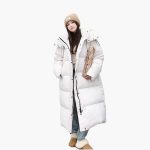 Women's Long Puffer Jacket with Hood - Image 3