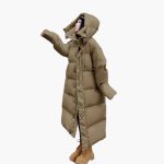 Women's Long Puffer Jacket with Hood - Image 2