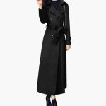Women's Long Coat with Shawl Collar and Waist Belt - Image 2