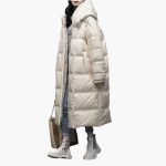 Women's Long Winter Coat with Quilted Design and Front Zipper - Image 2