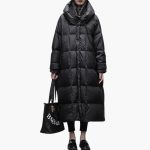 Women's Long Winter Coat with Quilted Design and Front Zipper - Image 3