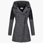 Women's Coat with Hood and Zipper