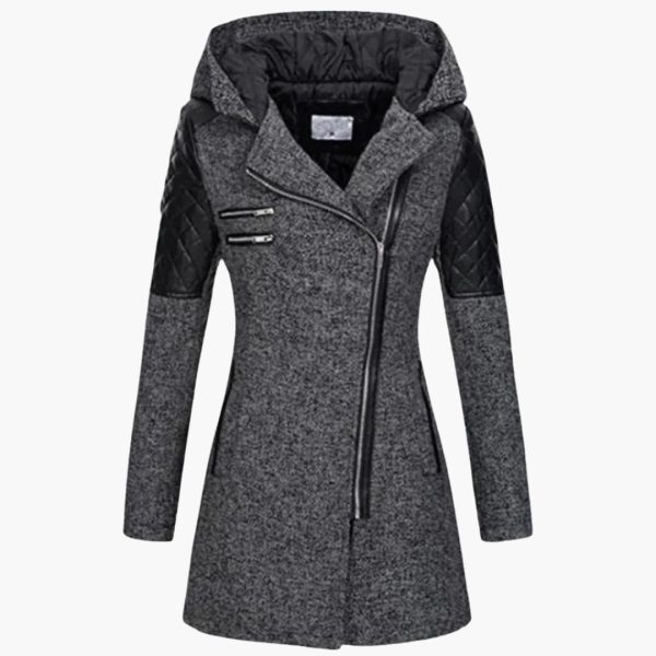 Women's Coat with Hood and Zipper