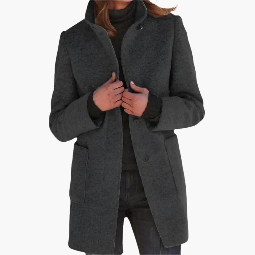 DamenmantelmitStehkragenundFronttaschen_2_0317118c-2416-42a8-ba78-99b5c0fdb1ae.jpg Women's Coat with Stand-Up Collar and Front Pockets - Image 1