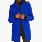 Women's Coat with Stand-Up Collar and Front Pockets - Image 5