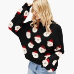 Women's pullover with round neckline and festive pattern - Image 10
