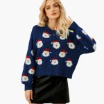 Women's pullover with round neckline and festive pattern - Image 9