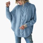 Women's Sweater with Round Neck and Long Sleeves