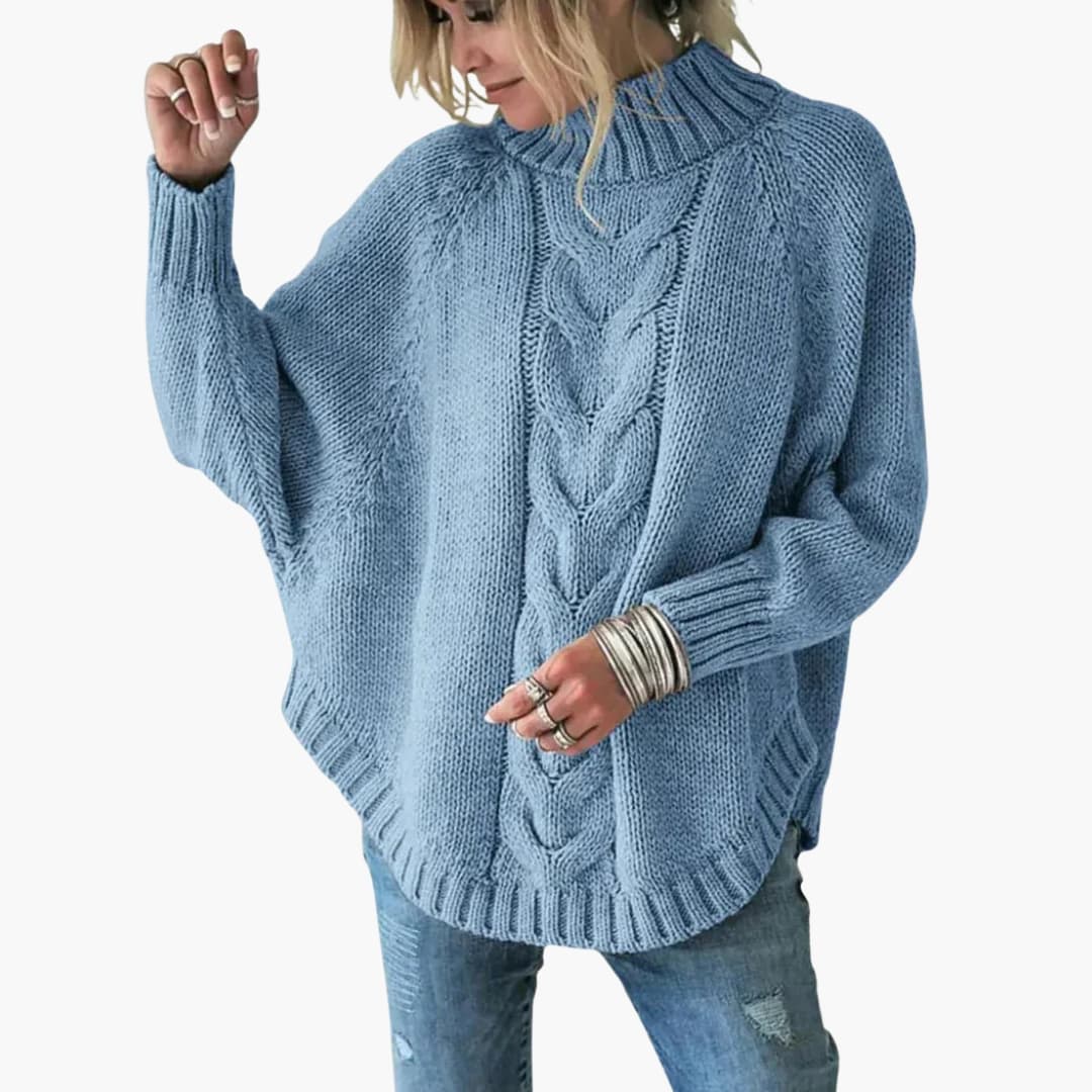 DamenpullovermitRundhalslangenArmelnundlockererPassform_4.jpg Women's Sweater with Round Neck and Long Sleeves - Image 1