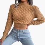 Women's Sweater with Round Neck and Long Sleeves - Image 3