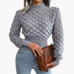Women's Sweater with Round Neck and Long Sleeves - Image 2