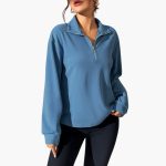 Women's Sweater with Stand-Up Collar and Half Zipper - Image 3