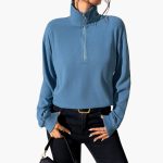 Women's Sweater with Stand-Up Collar and Half Zipper - Image 4
